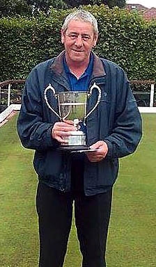 JUST CHAMPION: Steve Copeland with the Greater Manchester Merit trophy.