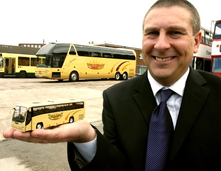 IN 2009 Yelloway showed off its Hornby/Corgi model of one of its coaches. Picture shows Vincent Burke, the then business development manager at Yelloways