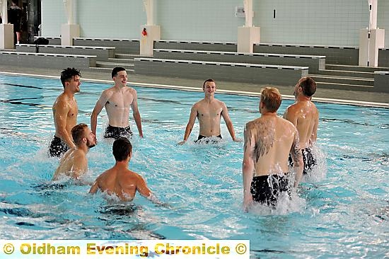 Latics in training on pre season tour at Stirling University