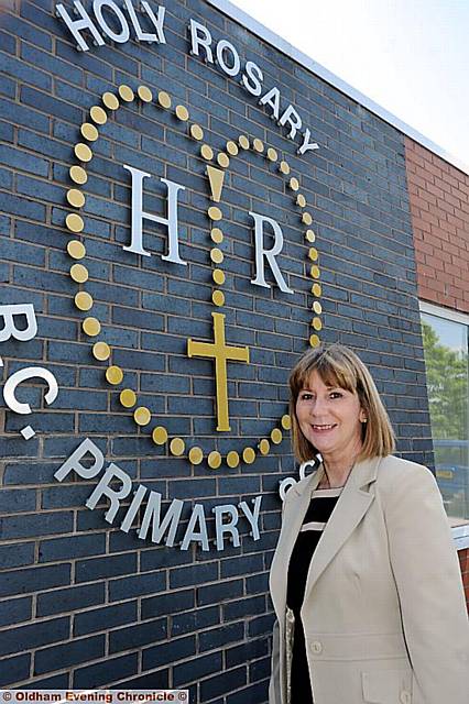 Barabara Morris retiring Head The Holy Rosary R.C Primary School Fitton Hill