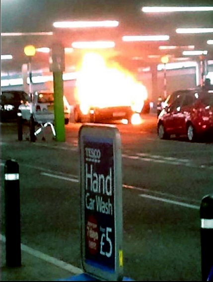 FIREBALL: the Audi A3 goes up in flames 