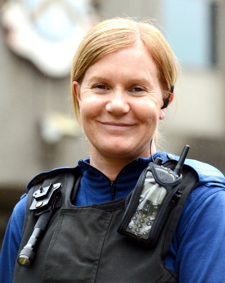 GOING above and beyond . . . PCSO Joanna Haigh