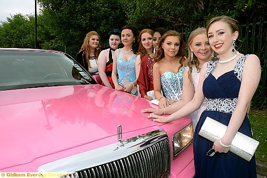 PRETTY in pink . . . the girls arrive in style