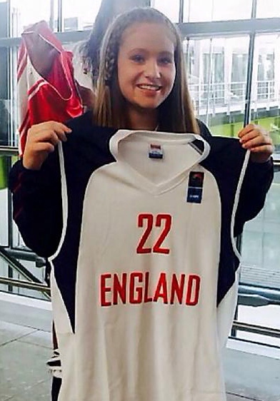 CLASS ACT: Gina Brierley shows off her England shirt.