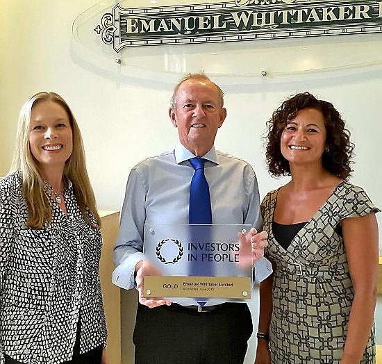 From left: Human resources managerAnna Whittaker, MD Clive Newton and partnerships manager Rukhsana Nabi with the IIP award.
