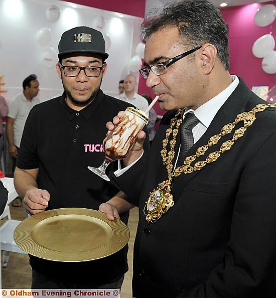 GOLDEN TOUCH: Luckman Ali with the Mayor, Councillor Ateeque-Ur -Rehman