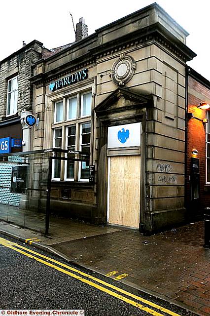 Scene of the robbery: Barclays Bank Shaw