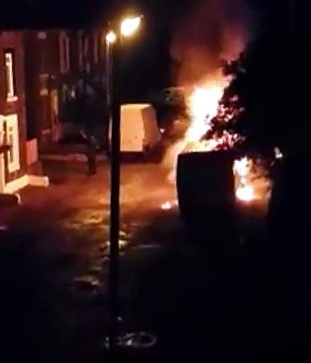 The recovered van was burned out by vandals