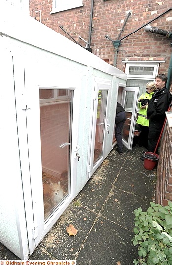 23 Dogs were found in these sheds in the back yard at Valentine Street in Failsworth