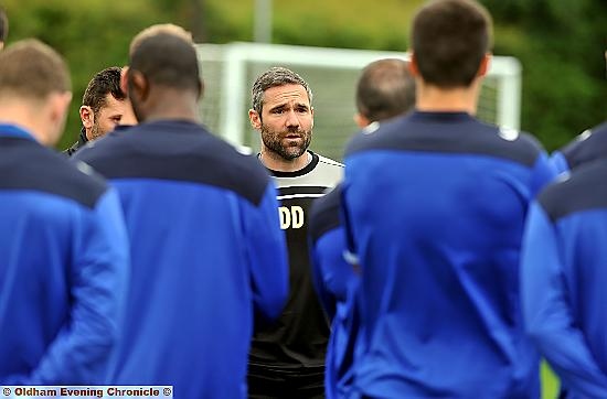 David Dunn takes training for first time at Chapel Road playing fields. 