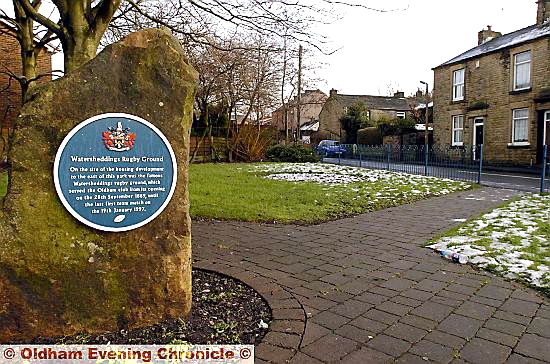 PLACE of importance . . . the existing plaque in Watersheddings