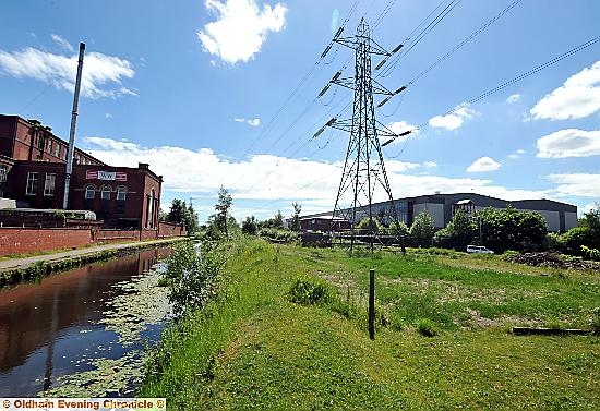 Site of the new development, canalside in Grimshaw Lane Chadderton