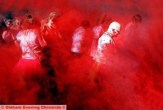 MISTY-EYED runners try to see through the colour