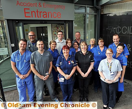 Members of the Royal Oldham Hospital accident and emergency team. 
