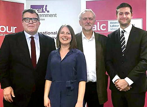 Oldham Council leader Jim McMahon pictured with (from the left) Labour Party deputy leader Tom Watson, Islington councillor Alice Perry and newly-elected Labour Party leader Jeremy Corbyn