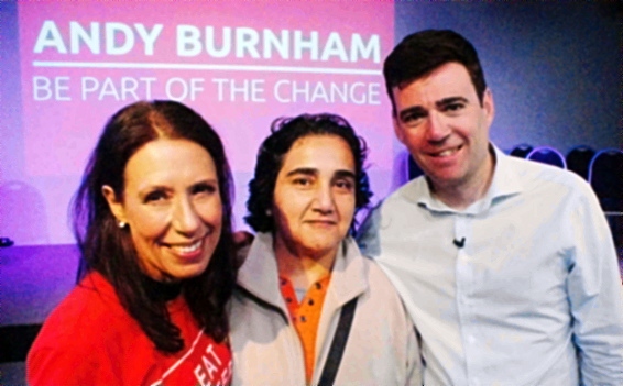 CHANGED life . . . Marzia Babakarkhail with MP Debbie Abrahams and Labour leadership hopeful Andy Burnham