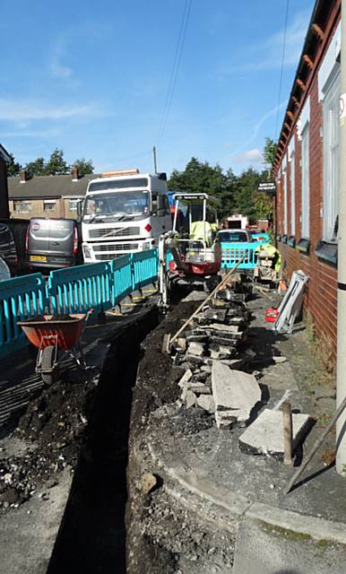 DISRUPTION . . . the work being carried out in Samuel Street, Failsworth
