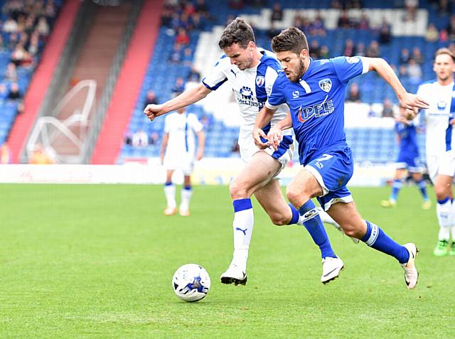 CALF STRAIN . . . Athletic striker Ryan Flynn hasn't trained since the morale-boosting victory at Gillingham