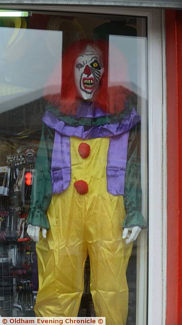 SCARY outfit . . . a costume in the window