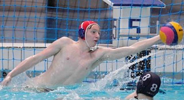 KEEPING THEM OUT . . . Waterpolo goalkeeping ace Dylan Green, who hails from Royton, is attempting to land an Olympic place