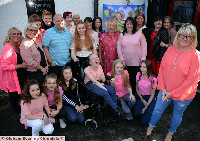 FAMILY, friends and Abigail's mum Donna at the fundraiser