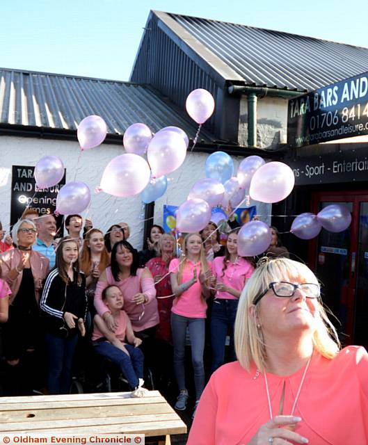 Donna Dodd,  Abigail's mum with family and friends release balloons to commemorate what would have been Abigail's 18th birthday
