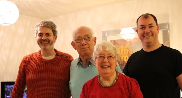 FAMILY MAN . . . George Burston (second left) with sons Nigel and Chris and wife Joy