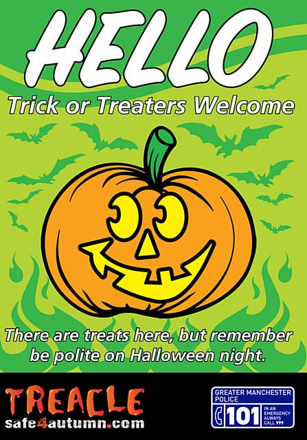 the Halloween flyers being hand out to the public