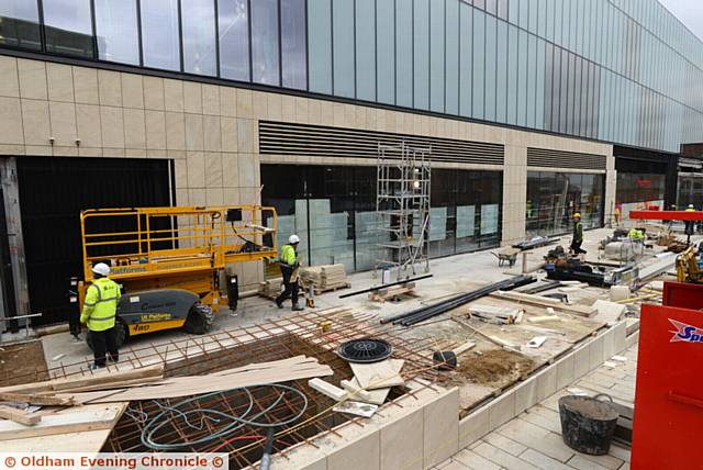 Work progressing on the restaurants etc. in the Odeon Cinema complex on Greaves Street.