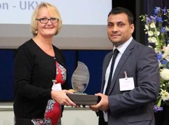GOLDEN goal . . . Jewel Miah wins the Pride of the Civil Service North West award