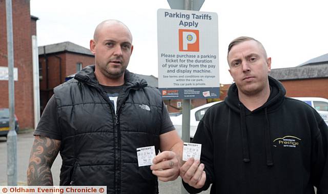 PARKING mad . . . Glen Goodwin (left) and Simon Towler