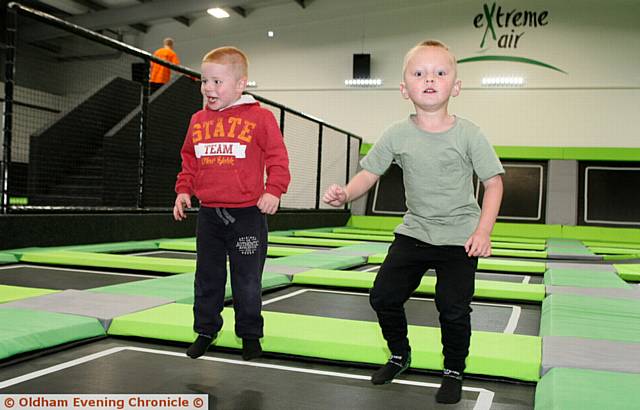 THE very first to try out the new centre, Joe Bell, aged three, Riley Wroe, aged five, both from Oldham