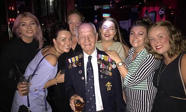 D-DAY veteran Ernie Mayall joins clubbers at Liquid and Envy in Oldham