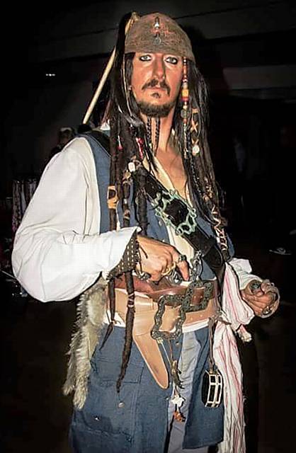 CAPTAIN Jack Sparrow, aka Loz Copping, of Captain Jack's Prop Shack