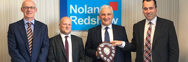 Pictured from left is Paul Nolan of Nolan Redshaw, Chris Ainsworth, corporate manager at Handelsbanken; Mike Redshaw, also of Nolan Redshaw, and Scott Parkinson, Oldham Handelsbanken branch manager.