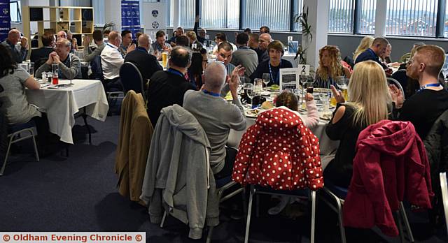 PRE-MATCH EXPERIENCE . . . diners of all ages at the Oldham Event Centre