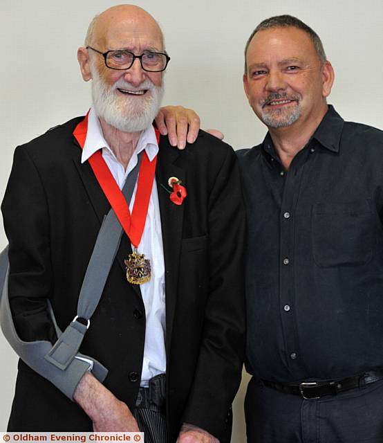 Taxi driver Martin Jones (right) rescued the mayor of Oldham, Cllr Derek Heffernan after a fall recently.
