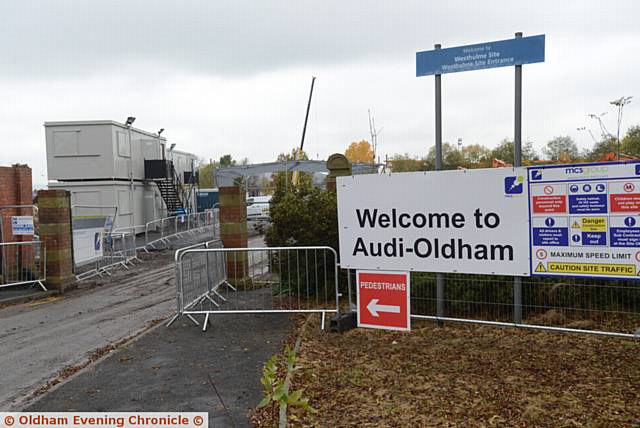 THE New Audi showroom being built on the site of the former Westhulme NHS HQ