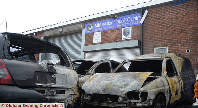 Fire at MM Motor Repair Centre, Milne street, Oldham.
