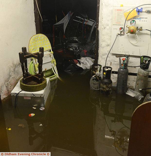 FLOODED . . . the cellars at The Clarence