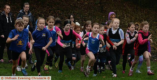 BEST FOOT FORWARD . . . the girls' Years Three and Four race gets under way