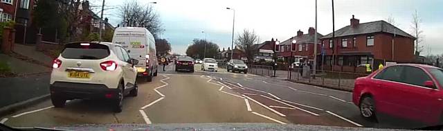 THE driver then carries on regardless, jumping the red light