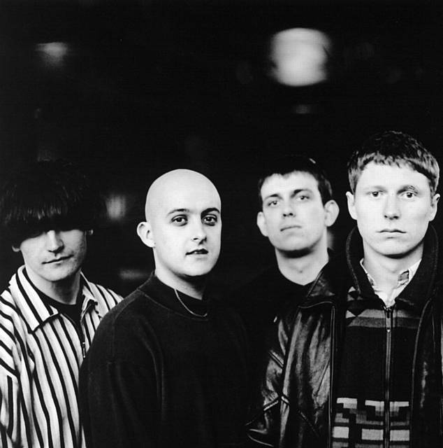 NOW CHART STARS . . . the Carpets in May, 1993. Left to right are Graham, Martyn, Tom, Craig and Craig.