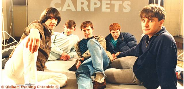 BACK IN THE EARLY DAYS . . . Craig (second right) had just turned 16 when this Inspirals shot was taken at the Chronicle in 1987. Left to right are Clint, Steve, then bassist Dave Swift, Craig and Graham. 
