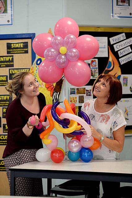 Eilis McElduff and Julie-Ann Sager make art from balloons