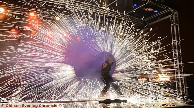 LIGHTING up the Big Bang Bonfire stage, the spectacular act Flame Oz