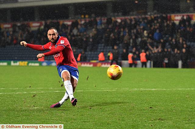 SPOT ON . . . Lee Croft scores the winning penalty. Pictures by ALAN HOWARTH