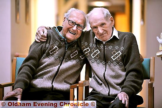 Arthur Bowskill (left) and Ronnie Howarth bumped into each other after 60 years apart. And yes, they share the same taste in cardigans!. 