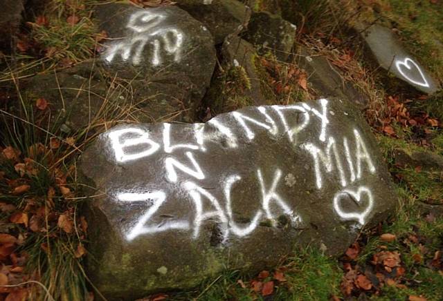 THE local policing team discovered graffiti at the Dovestones site.