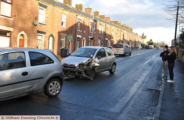 Crash on Ripponden Road, Moorside.